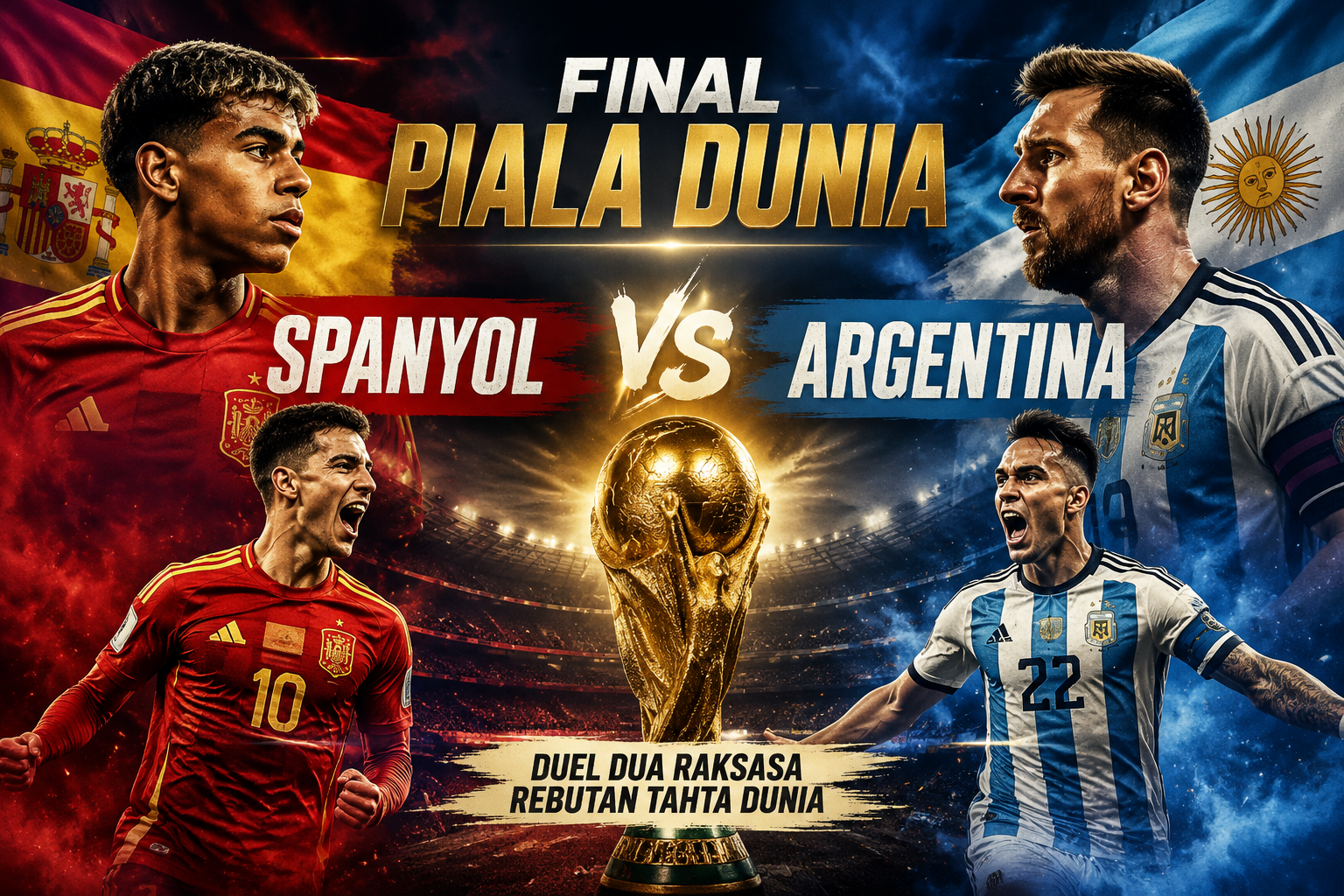 Streaming Final Piala Dunia 2026 Spanyol vs Argentina Dini Hari Ini Pukul 02.00 WIB Bersama Jalalive